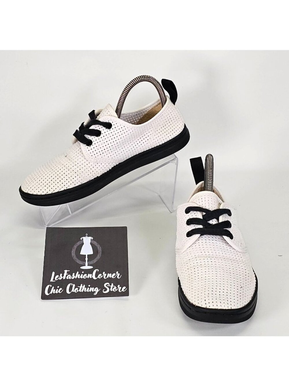 Dr Martens Women's White Mesh Perforated Sneaker Shoes Size 7 1879